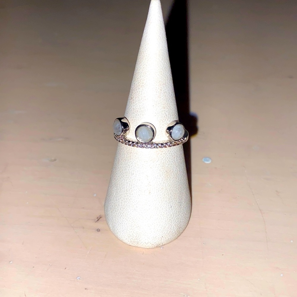 Melanie Auld silver plated moonstone ring BNWOT